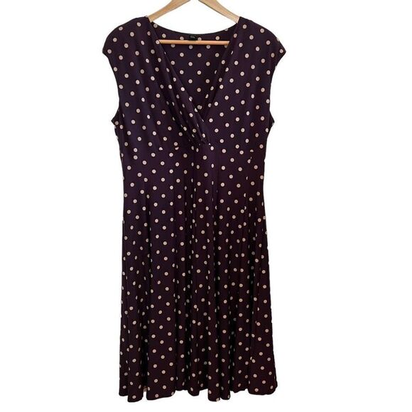 Lauren Ralph Lauren Dresses & Skirts - Lauren Ralph Lauren 14W Surplice Midi Cap Sleeve Polkadot Dress